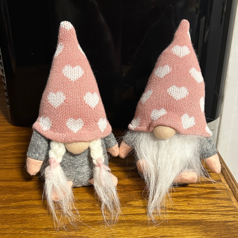 Pink and Gray Gnome Decor Set